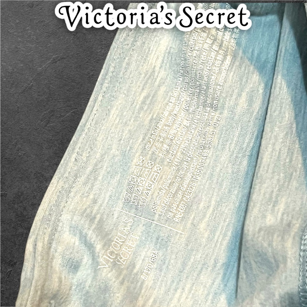 HTF Victoria’s Secret Light Grey Blue Super Soft Leggings with mesh - Picture 5 of 8